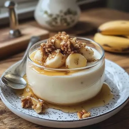 Yaourt à la banane, granola et miel proposé par la pâtisserie ESENGO à Brazzaville